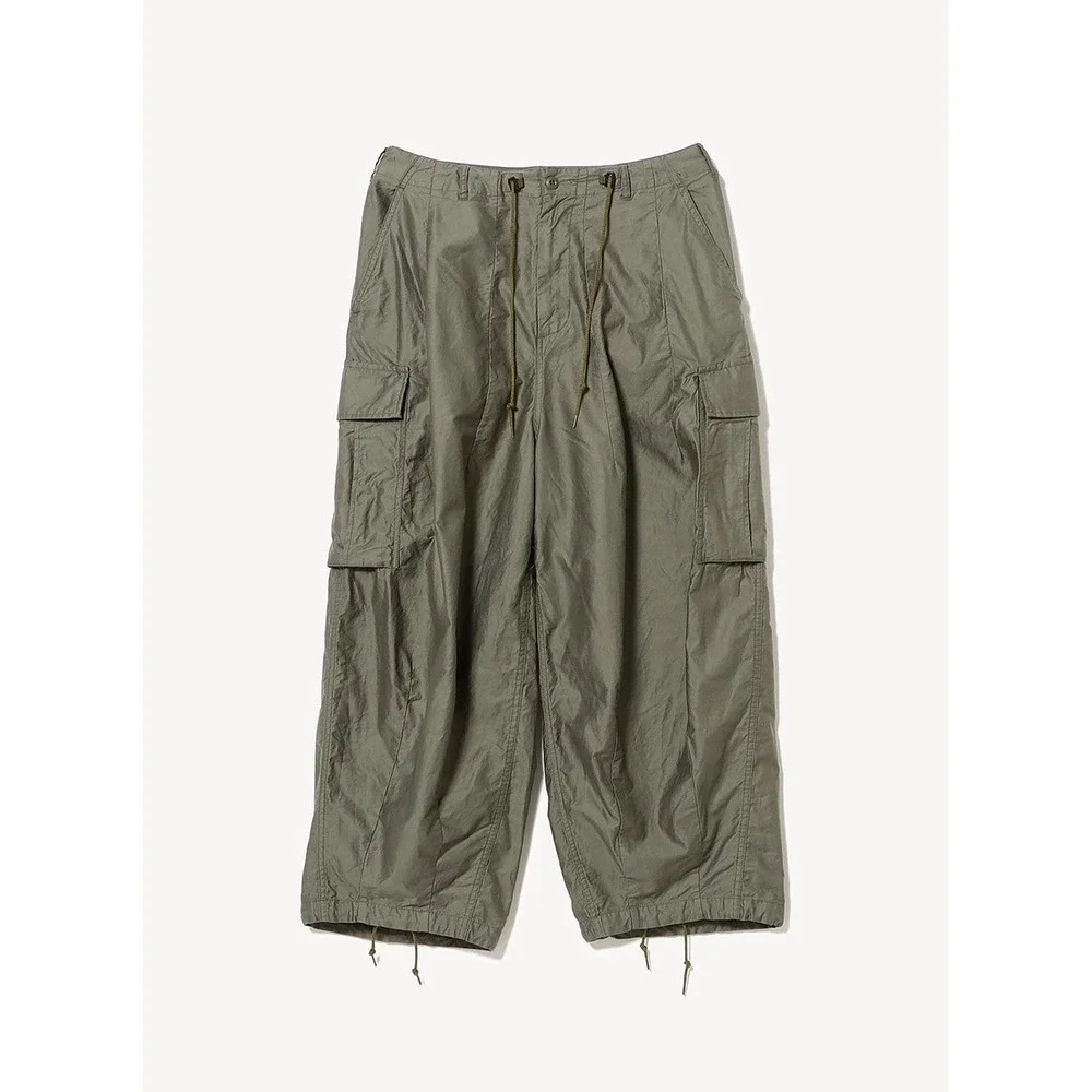 Needles Men's Khaki Cotton H.D. Pant BDU Cargo Relaxed Wide Leg Trousers Large